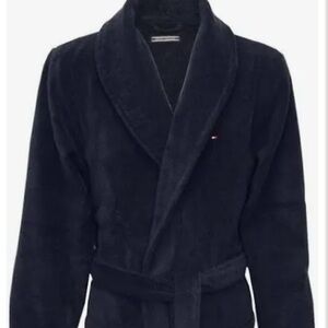 𝅺TOMMY HILFIGER Plush Long Robe Navy small men’s size